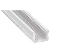 Mini Aluminium Profile K0 for up to 8mm PCB LED Strips/LED Tapes; White, Painted, Clear Cover, Set with Two end caps; Length: 1m / 100cm / 1000mm