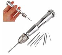 Mini Aluminum Pin Vise Hand Drill Chuck for Jewelry Making and for Precision Model Work - Swivel Hex Head, 0.3-4.2 mm Capacity, 120 mm Length