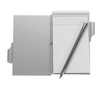 Mini Aluminum Pocket Notepad with Tear-Away Pages Silver Includes Pen Portable Student Supplies for-The-Go Planning