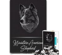 Mini American Shepherd Adult Jigsaw Puzzle, Wooden, 500 Pieces | For home use: Jigsaw Puzzle Gift: visual matching for a more organised build on quiet evenings.