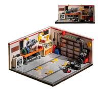 Mini American-style Garage Building Block Set - 532PCS Car Workshop Bricks Kit, Auto Repair Shop Model, Home Office Decor, STEM Interaction Toy, Creative Gift for Adult, Kid