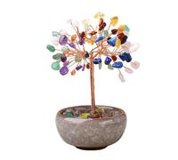 Mini Amethyst Crystal Tree Healing Crystal Tumble Stone Life Tree, Healing Gemstone Bonsai Tree Life Feng Shui Money Tree Handmade Gift for Christmas Home Decor ?