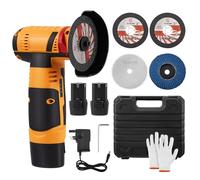 Mini Angle Grinder,12V 19500RPM Cordless Angle Grinder with 2PCS Batteries,Brushless Mini Grinding Machine with 75mm Side Disc,Saw Blades,Storage Box,for Cutting Polishing and Grinding
