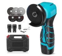 Mini Angle Grinder, 16.8 V Battery Mini Flex with 2 x 2000 mAh Batteries, 19800 rpm, 5 x 76 mm Cutting Discs, Professional Mini Battery Angle Grinder Set, Suitable for Cutting, Polishing and Grinding