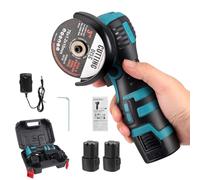 Mini Angle Grinder, 16.8V 550W Cordless Angle Grinder with 2Pcs Batteries and Cutting Discs, Battery Powered Electric Polishing Machine Tool with Suitcase for Metal & Wood Cutting Polishing Sanding