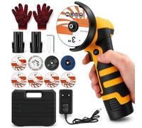 Mini Angle Grinder Battery 16.8 V 19,500 RPM 76 mm 2 Batteries 8 Discs | Compact 76 mm battery flex, 2 batteries 16.8 V, 19500 rpm, separating and sanding metal, wood, tiles and plastic