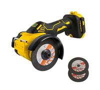 Mini Angle Grinder Compatible with Dewalt 18/20V, Brushless Cordless Cut Off Tool 20000RPM 75mm Small Angle Tool with 2PCS Discs, LED Light for Cutting Polishing Grinding