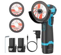 Mini Angle Grinder,Cordless Angle Grinder with 2x2000mAh Batteries,Portable Grinder Tool with 2x75mm Grinding Discs & 19500RPM Motor for Cutting Grinding Sharpening Brick, Wood, Stone, Steel