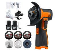 Mini Angle Grinder, Weytoll 12V 19500RPM Cordless Angle Grinder Include 6PCS Cutting Disc, Ginding Disc 3 Inch/76mm, with 2PCS 1300mAh Battery, Suitable for Cutting, Grinding and polishing-Orange