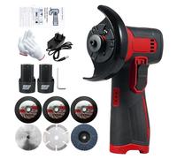 Mini Angle Grinder, Weytoll 12V 19500RPM Cordless Brush Angle Grinder Include 6PCS Cutting Disc, Ginding Disc 3 Inch/76mm, with 2PCS 1300mAh Battery, Suitable for Cutting, Grinding and polishing -Red