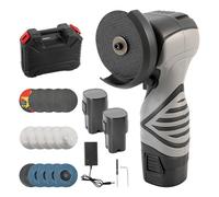 Mini Angle Grinder with 2 x 2000mAh Batteries, 16000rpm 500W Portable Grinding Tool with 75mm Cutting Discs, Sanding Discs for Separating, Polishing and Sharpening Wood, Metal and Concrete