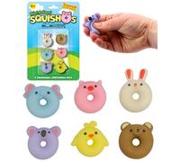 Mini Animal Squishy Toys Sensory Stress Relief Super Stretchy Soft Silicone Cute Fidget Rubber Animal Stress Reliever Toy Pastel Colours Small Stretch Toys for Kids Gift Electoys