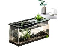 Mini Aquarium - 31.5cm Clear Acrylic Turtle Tank, Hydroponic Fish Bowl, Compact Desktop Aquarium, USB Powered Filtration Oxygenation, Small Transparent Habitat | Stylish Aquarium for Plan