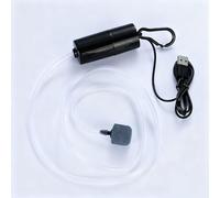 Mini Aquarium Air Pump, Portable USB Fish Tank Oxygen Air Pump, Energy Saving Oxygen Bubbler, Portable Oxygen Pump with Air Stone Single Outlet Silicone Tube and Carabiner for Fishing/Fish Tanks