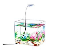 Mini Aquarium - Betta Fish Tank With LED Clip Light, Desktop Aquatic Habitat Kit, High-Clarity Viewing Nano Tank, Space-Saving Apartment Decor, Beginner Zen Fishkeeping Set | For Adults