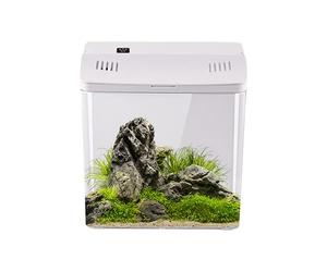 Mini Aquarium Kit - Filtered Desktop Tank for Aquatic Pets | Portable Clear Container with Modern Style & Easy Setup for Shrimp Jellyfish Frog Turtle Reef Office Table Home Decoration