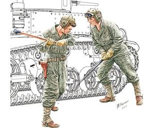 Mini Art 35481 1:35 US Panzer Mechaniker Crew (2) - originalgetreue Nachbildung,
