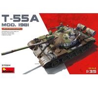 Mini Art 37024 1:35 T-55A Mod. 1981-originalgetreue Nachbildung, Modellbau, Plas