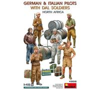 Mini Art 49018 1/48 German & Italian Pilots With Dal Soldiers North Africa