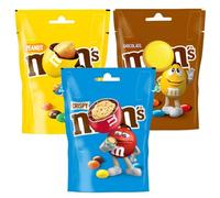 Mini Assorted Candy Coated Chocolate Sharing Pouch Milk Chocolate 125g, Crispy 107g & Peanut125g (3 Packs)