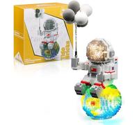 Mini Astronaut Building Sets, Micro Space Figures Model Block Set and Small Balloon, Decor Gifts for Adults and Teens