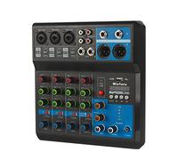 Mini audio DJ mixer Sound Board Console System,5 Channel 48V Phantom Power with Bluetooth USB MP3 Stereo live DJ Studio Streaming for professional recording party KTV stage