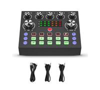Mini Audio Interface Podcast Mixer Sound Card with Mixer Effects for PC Computer Live Streaming