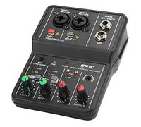 Mini Audio Mixer, USB 2 Channel Professional Sound Board Console System, 40dB Gain Range, 48V Power Mini Mixer for Live Broadcast, Karaoke and Stereo Recording