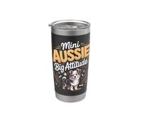 Mini Aussie Big Attitude Australian Shepherd Dog Stainless Steel Insulated Tumbler