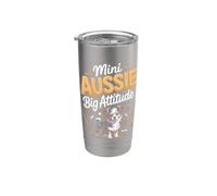 Mini Aussie Big Attitude Australian Shepherd Dog Stainless Steel Insulated Tumbler