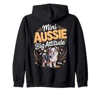 Mini Aussie Big Attitude Australian Shepherd Dog Zip Hoodie