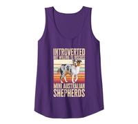 Mini Aussie Introvert Miniature Australian Shepherd Tank Top, Women, Purple, Medium