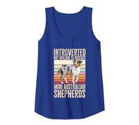 Mini Aussie Introvert Miniature Australian Shepherd Tank Top, Women, Royal Blue, Large
