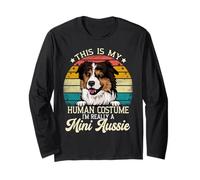 Mini Aussie Sayings Harness Mom Miniature American Shepherd Long Sleeve T-Shirt