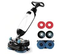 Mini Automatic Floor Scrubber, Cordless Battery Powered 17 Inch Cleaning Width, 90 Minute Runtime, Hardwood Floor Cleaner