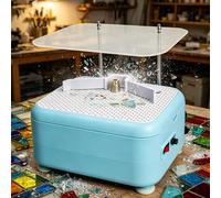Mini Automatic Stained Glass Grinder with 22 x 27 cm Work Surface and 4 Grinding Bits for Glass, Ceramics, and Various Materials