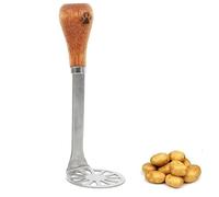 Mini Avocado Masher Handle Stainless Steel Bean and Potato Masher Small Potato Masher with Wood Handle Food Masher Lightweight Kitchen Tool Potato Mashers with Wood Non Slip Handle (1pc)