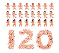 Mini Babies, 120pcs Mini Plastic Tiny Baby King Cake Babies for Baby Shower, Ice Cube My Water Broke Games, Party Decorations, Latin Colored