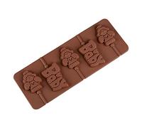 Mini Baby & Angel 3D Silicone Lollipop Shaping Mould & Sticks Kit Baby Shower - Lollipops Jelly Chocolate Fondant Sweets Shape Tool - Non Stick - 5 Cavity - Dishwasher Safe - 26 x 10 x1cm