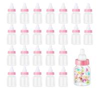 Mini Baby Bottles, 24PCS Fillable Clear Candy Box, Plastic Baby Bottle Candy Bottles for Boy Girl Newborn Baptism Party Decor for Party