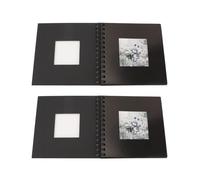 Mini Baby Photo Album, 2-Piece Kids Scrapbook Kit for Newborn for DIY Crafts (Black)