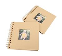 Mini Baby Photo Album, 2-Piece Kids Scrapbook Kit for Newborn for DIY Crafts (Paper Yellow)