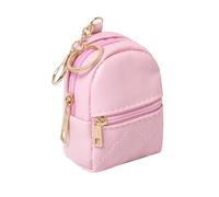Mini Backpack Cute Cosmetic Bag for Women, Creative Cute Pendant Keychain Key-chains Keyrings PU Leather Makeup Bag Key Pocket Lipstick Bag Card Holder Data Cable Organizer Zipper Pouch, Deep pink,