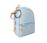 Mini Backpack Cute Cosmetic Bag for Women, Creative Cute Pendant Keychain Key-chains Keyrings PU Leather Makeup Bag Key Pocket Lipstick Bag Card Holder Data Cable Organizer Zipper Pouch, Blue, Mini