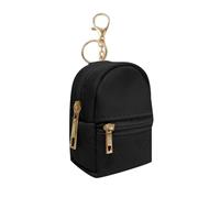 Mini Backpack Keychain Mini Wallet Key Chain Pendant Portable Storage PU Leather Coin Purse with Zipper for Women Key Card Lipstick Headset Organizer Cute Cosmetic Bag Makeup Bag Key Pocket (Black)