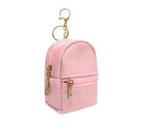 Mini Backpack Keychain Mini Wallet Key Chain Pendant Portable Storage PU Leather Coin Purse with Zipper for Women Key Card Lipstick Headset Organizer Cute Cosmetic Bag Makeup Bag Key Pocket (Pink)