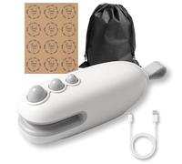 Mini Bag Sealer,Rechargeable Heat Sealer with Cutter,Portable Handheld Plastic Bag Sealer Machine with Magnetic,Bag Resealer Machine for Keep Food Fresh Snacks Crispy Foods Storage(White)