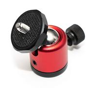 Mini Ball Head Full Metal Aluminium Tripod Head 360° Ball Joint 1/4 Inch Ball Head Metal 1/4 Inch Thread (Red)