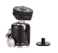 Mini Ball Head with Camera Hot Shoe Mount - Metal Ballhead 360° Pan 90° Tilt Tripod Mount with 1/4" Screw with Cold Shoe Mount for DSLR Camera/Light Stand/Tripod/Vive/Light Stand