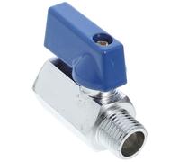 Mini Ball Valve Brass Shut Off Valve with Lever Handle, 15mm | Npt Female and Male Thread Ends, Blue Finish, Compact Industrial Plumbing Connection for Hose Use